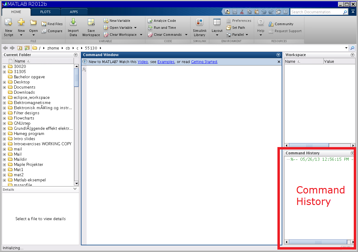 Command History Window