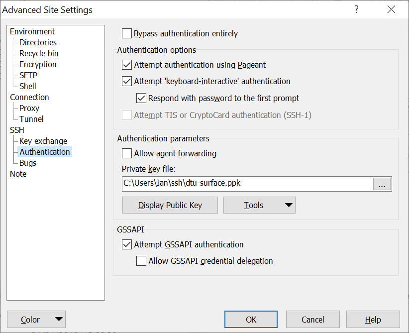 WinSCP shs key